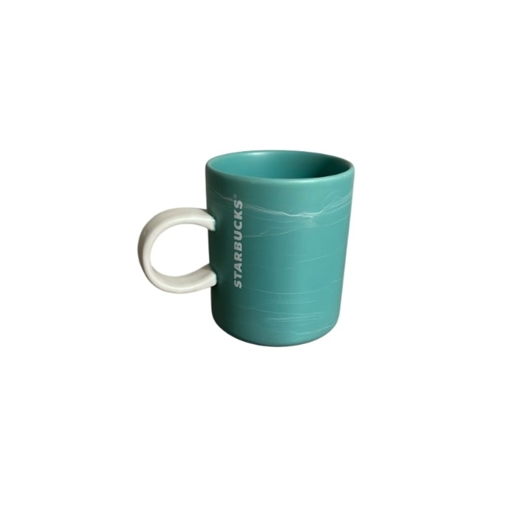 Starbucks 12 oz Iridescent Marbled Blue and White Mug